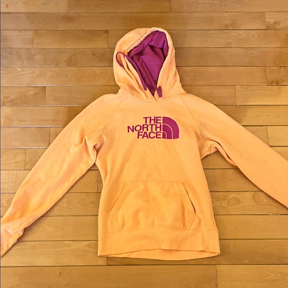 The North Face Peach Hoodie with Magenta Details